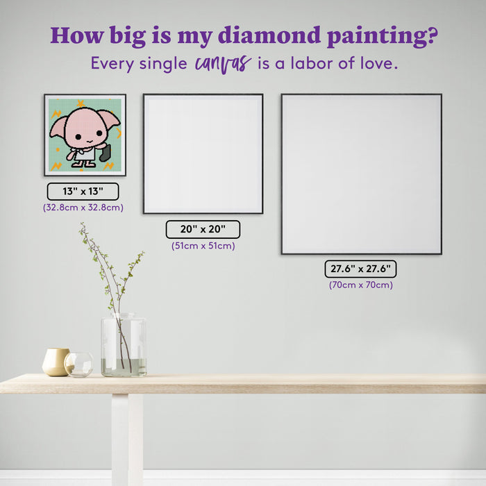 Diamond Painting Tiny Dobby 13" x 13" (32.8cm x 32.8cm) / Round With 7 Colors including 2 ABs / 13,689
