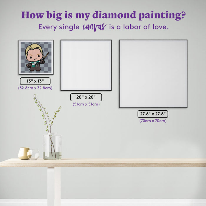 Diamond Painting Tiny Draco 13" x 13" (32.8cm x 32.8cm) / Round With 14 Colors including 2 Fairy Dust Diamonds / 13,689