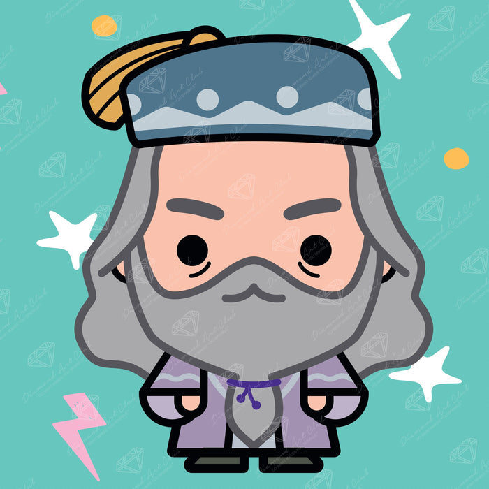 Diamond Painting Tiny Dumbledore 13" x 13" (32.8cm x 32.8cm) / Round With 14 Colors including 2 ABs / 13,689