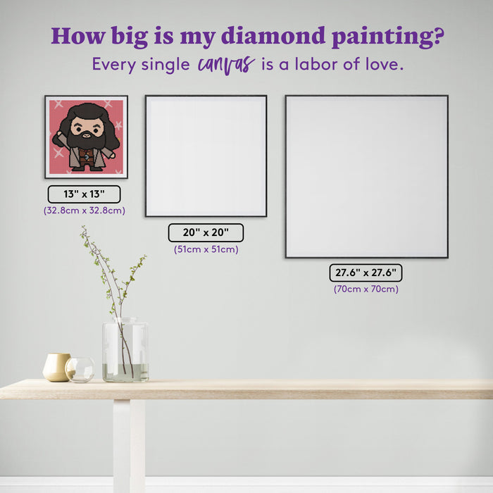 Diamond Painting Tiny Hagrid 13" x 13" (32.8cm x 32.8cm) / Round With 12 Colors including 1 ABs and 1 Fairy Dust Diamonds / 13,689