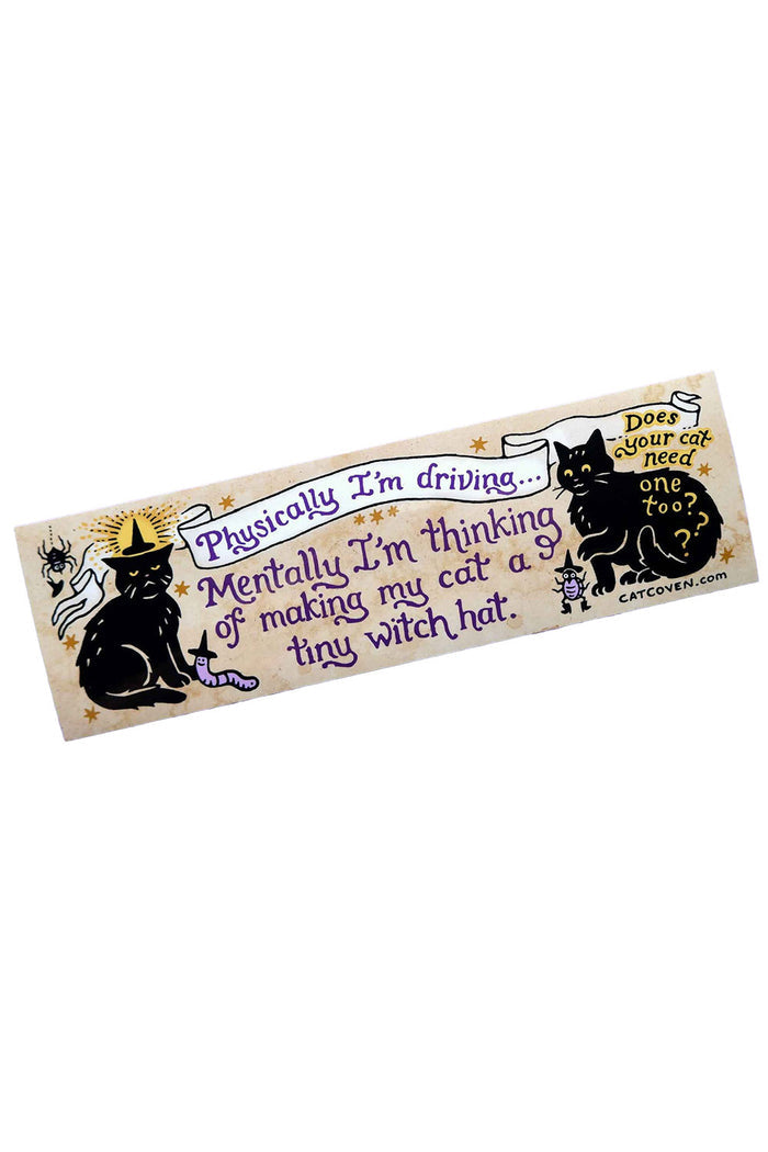 witchy black cat car magnet for bumper