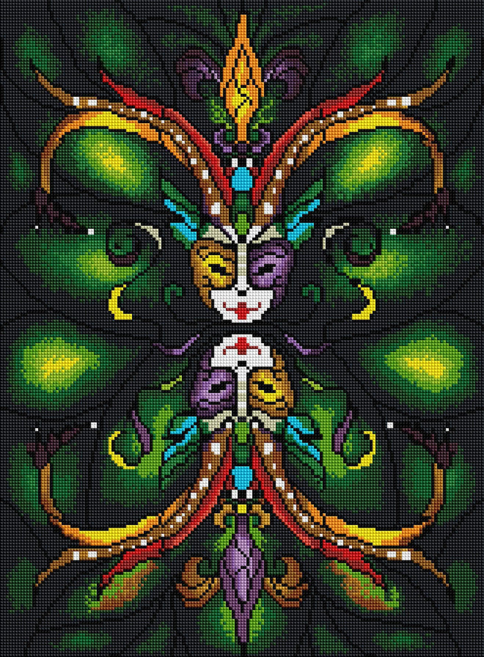 Diamond Painting Topsy Turvy 16.5" x 22.4" (42cm x 57cm) / Square With 24 Colors / 30,341