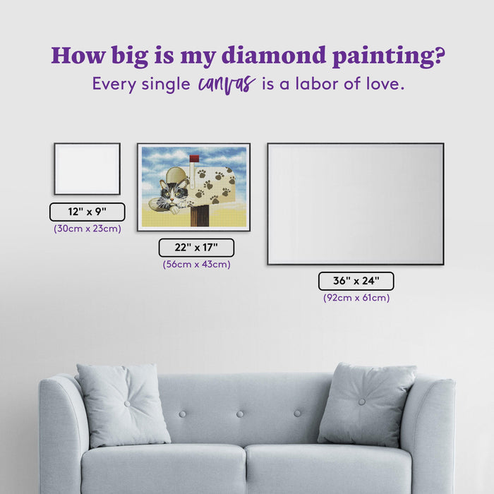 Diamond Painting Toulouse Largent Mailbox 22" x 17" (56cm x 43cm) / Round with 33 Colors including 3 ABs / 30,248