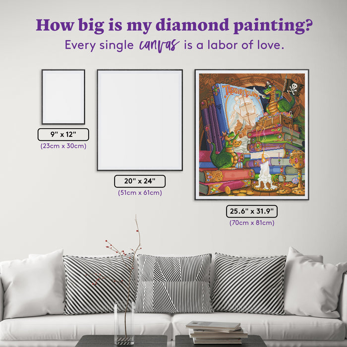 Diamond Painting Treasure Quest 27.6" x 31.9″ (70cm x 81cm) / Square with 60 Colors including 4 ABs / 88,917