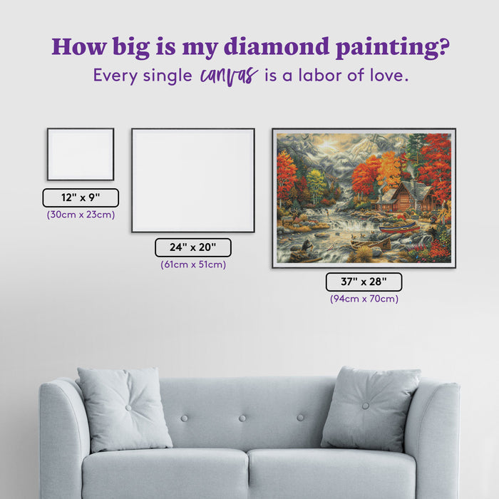 Diamond Painting Treasures of the Great Outdoors 37" x 28″ (94cm x 70cm) / Square with 53 Colors including 3 ABs / 103,321