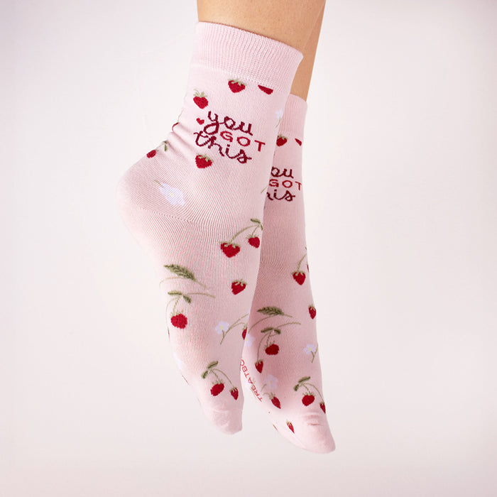 TreatBox Exclusive 'You Got This' Strawberry Socks