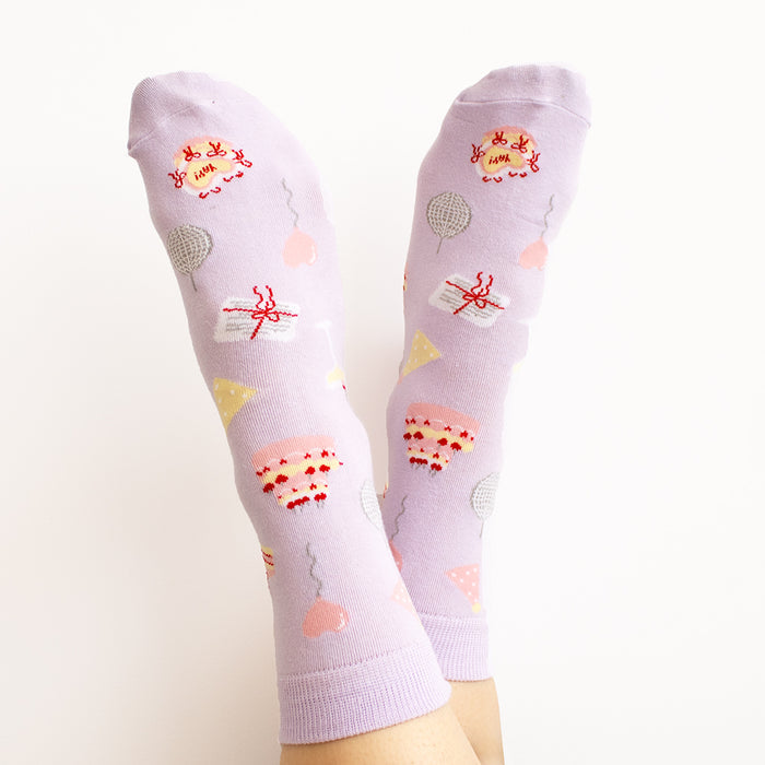 TreatBox Purple Birthday Socks