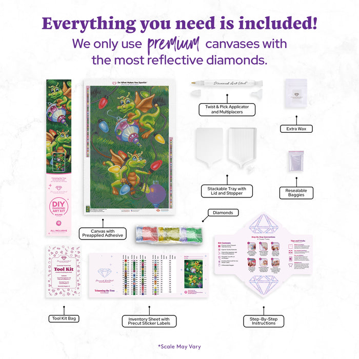 Diamond Painting Trimming the Tree 20" x 31" (50.7cm x 78.7cm) / Round with 68 Colors including 2 ABs and 4 Fairy Dust Diamonds / 50,861