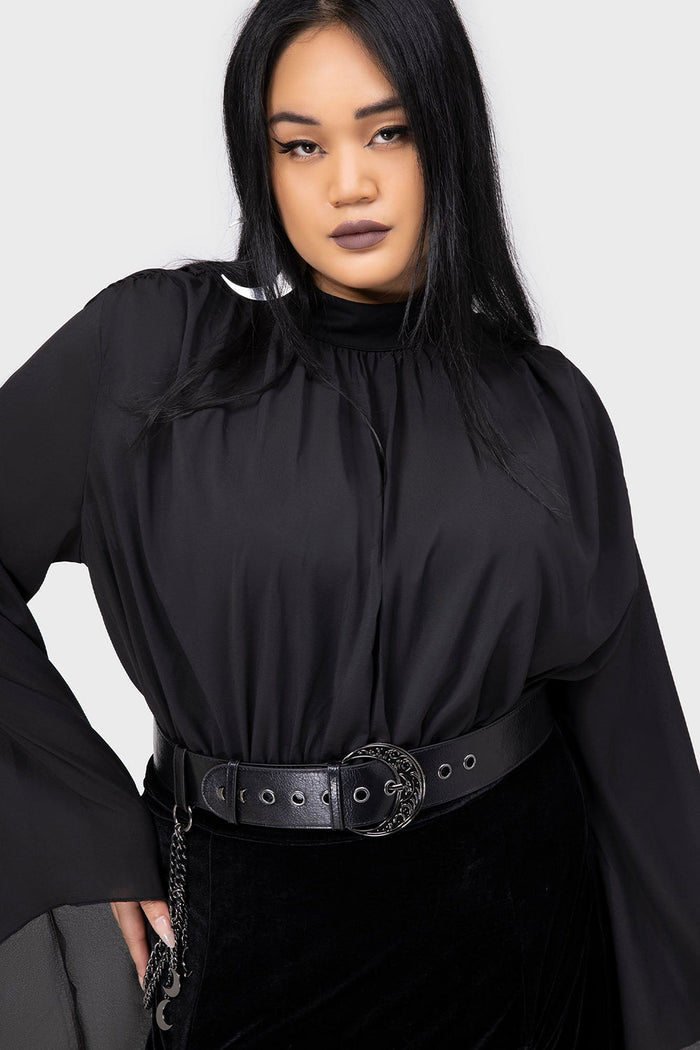 crescent moon plus size  hippie goth wide waistband belt