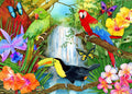 Diamond Painting Tropical Forest 31" x 22″ (79cm x 56cm) / Square with 61 Colors including 2 ABs / 68,951