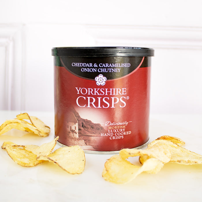 Tub of Cheddar & Caramelised Onion Chutney Yorkshire Crisps