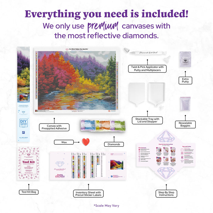 Diamond Painting Turning of the Seasons 31.5" x 23.6" (80cm x 60cm) / Square with 75 Colors including 4 ABs and 2 Fairy Dust Diamonds / 77,361