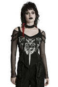cold shoulder fishnet top