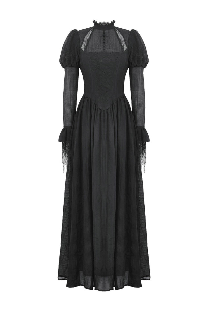 corset long black witch dress