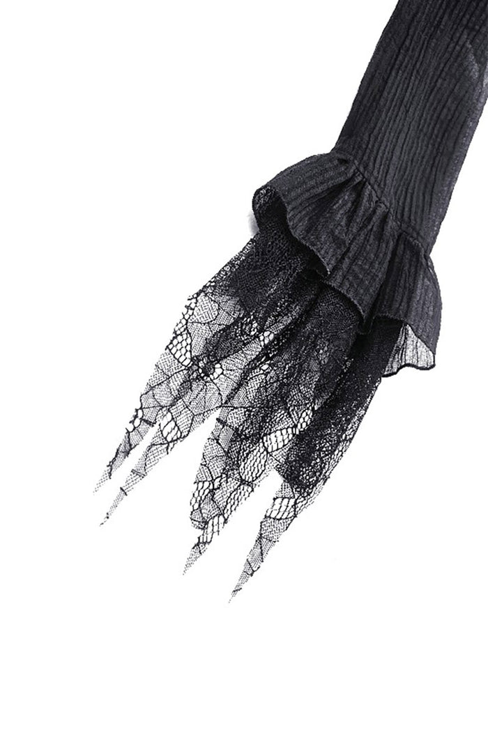 witchy tattered sleeve long sleeve gown