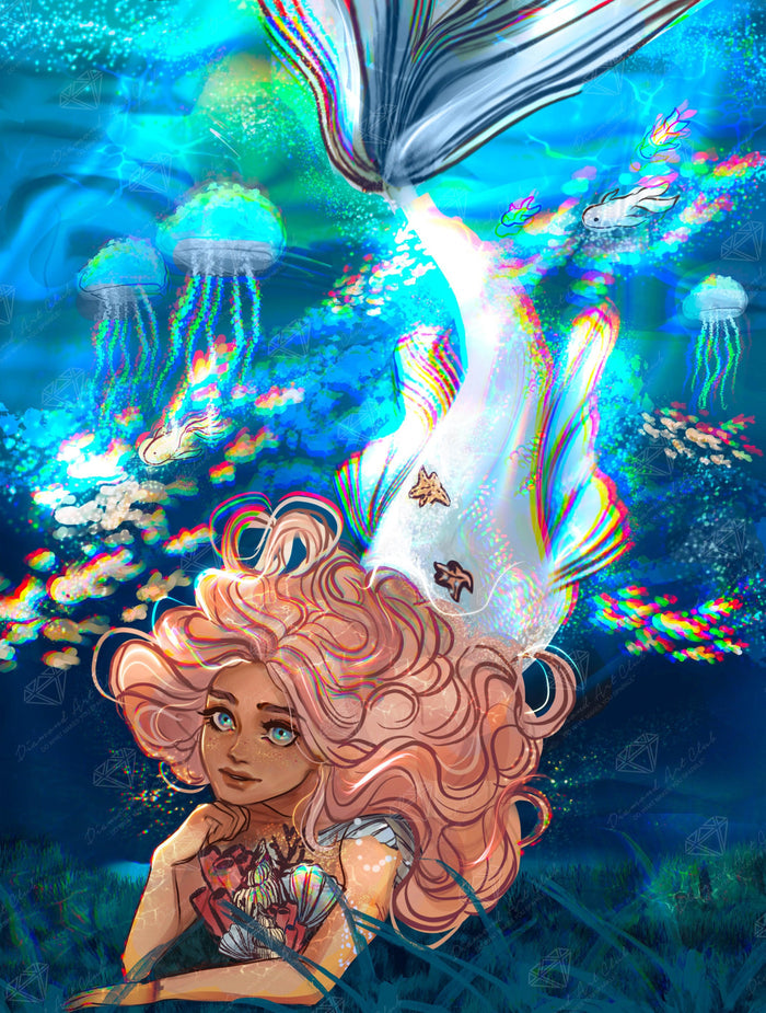 Diamond Painting Under The Sea 22" x 29" (55.8cm x 73.7cm) / Round with 57 Colors including 4 ABs / 52,337