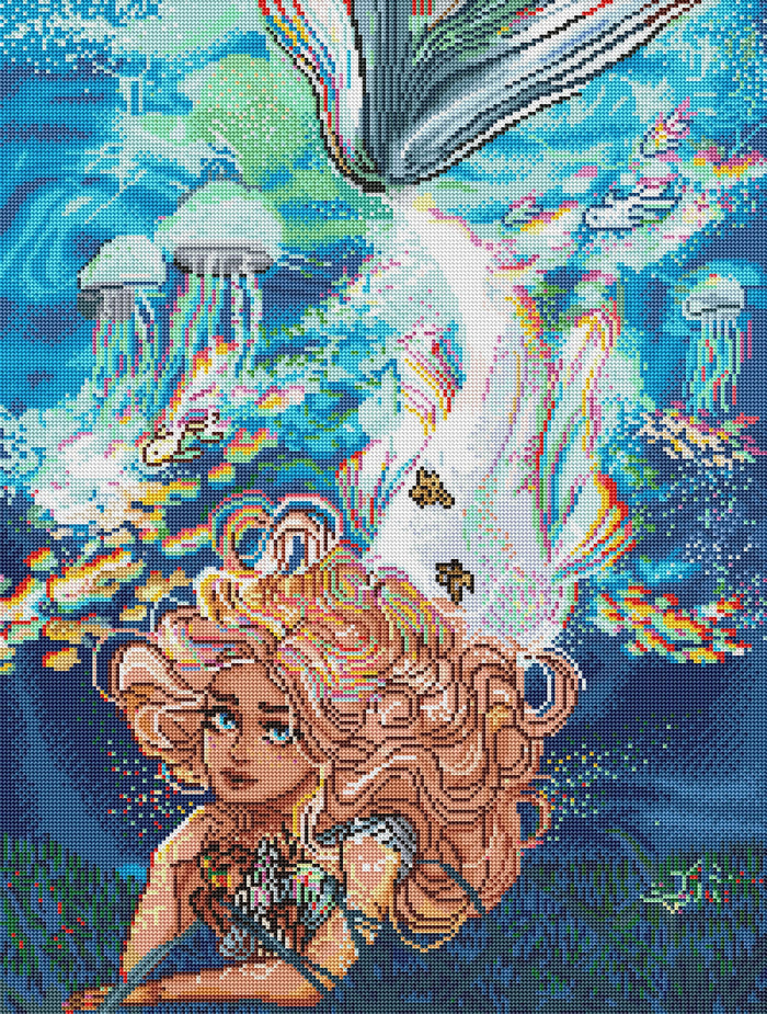 Diamond Painting Under The Sea 22" x 29" (55.8cm x 73.7cm) / Round with 57 Colors including 4 ABs / 52,337