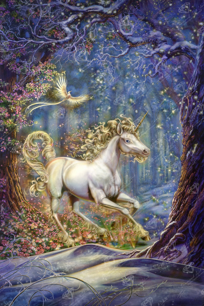 Diamond Painting Unicorn 27.6" x 41.3" (69.9cm x 104.8cm) / Square with 73 Colors including 1 AB and 1 Electro Diamond and 7 Fairy Dust Diamonds / 118,301