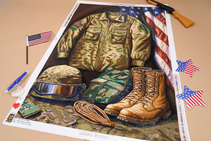 Diamond Painting US Hero 25.6" x 38.6" (65cm x 98cm) / Square with 50 Colors including 2 ABs and 4 Fairy Dust Diamonds / 102,573