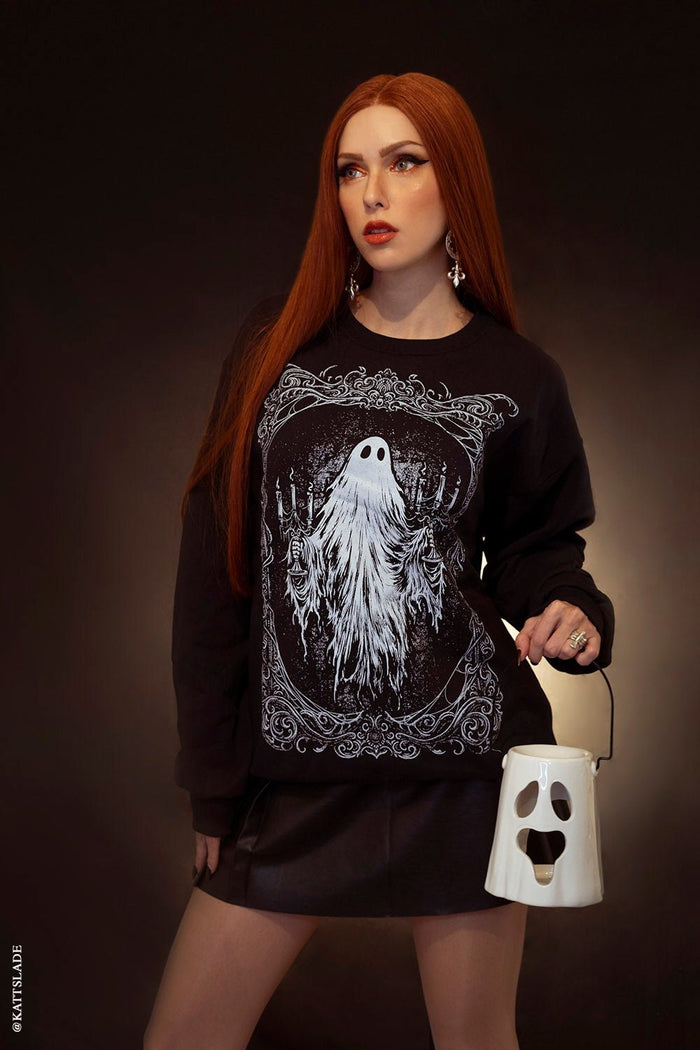gothic ghost sweatshirt for halloween season