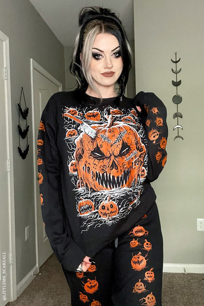 matching pumpkin halloween sweat suit