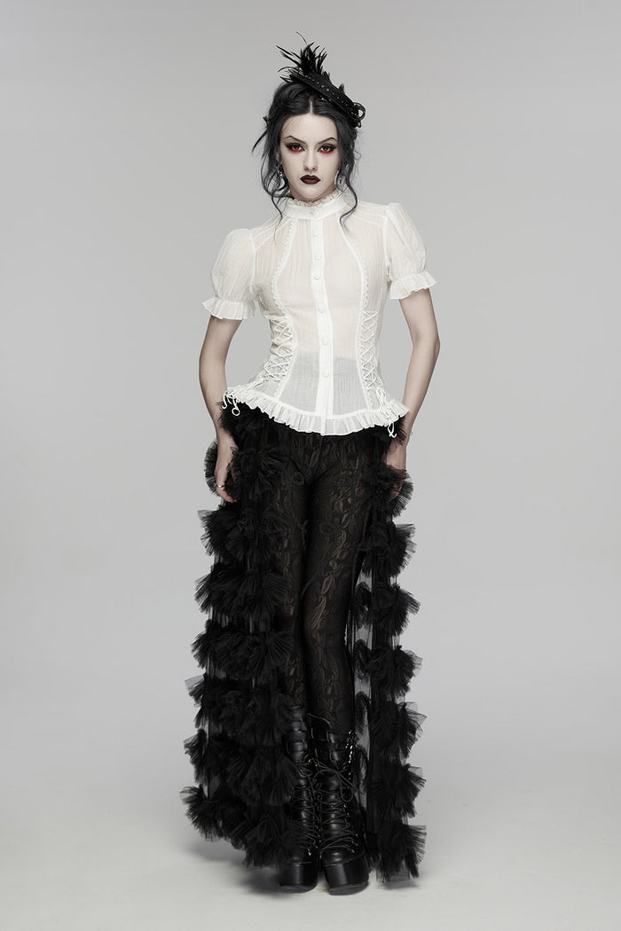 sheer gothic white blouse by punk rave