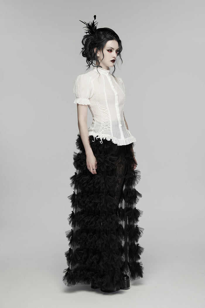ruffled hem blouse