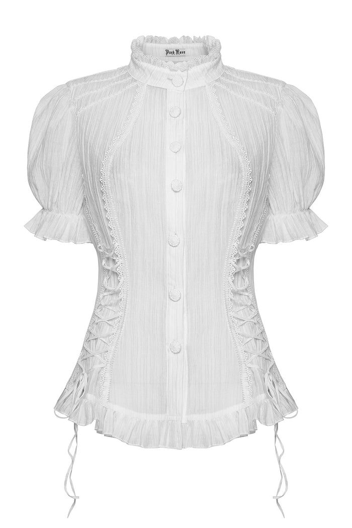womens elegant ruffled hem blouse