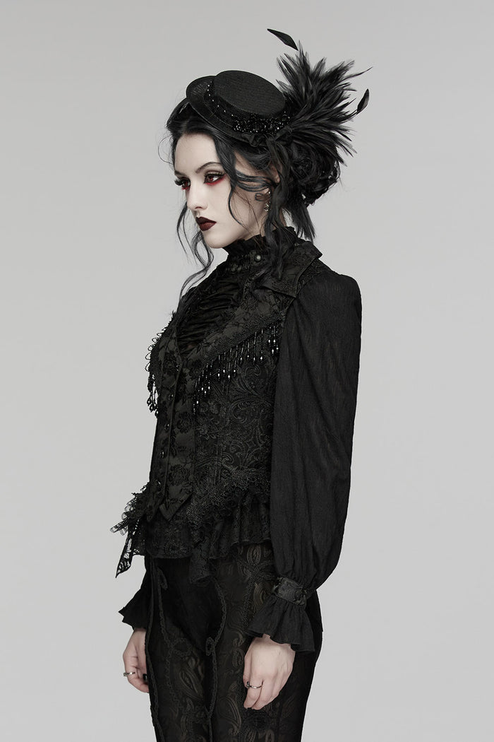 damask womens vampire goth romantic beaded vest
