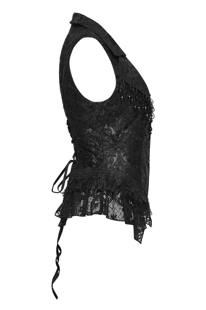 gorgeous womens vampire goth romantic beaded vest by punk rave