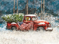 Diamond Painting Vintage Red Truck 29" x 22" (74cm x 56cm) / Square with 48 Colors including 3 ABs / 64,753