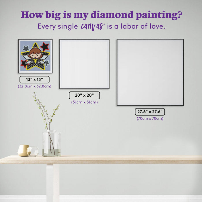 Diamond Painting Wasp™-AMZ 13" x 13" (32.8cm x 32.8cm) / Round with 10 Colors including 2 ABs and 1 Fairy Dust Diamonds / 13,689