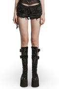 shredded womens mini shorts