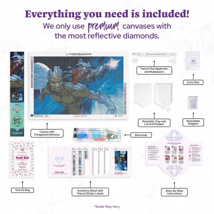 Diamond Painting What A Pair 31" x 20" (78.7cm x 50.7cm) / Round with 40 Colors including 3 ABs and 1 Fairy Dust Diamonds / 50,861