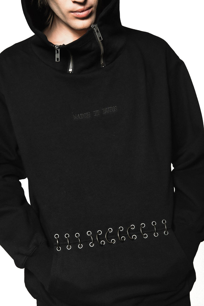 high collar tactical hoodie