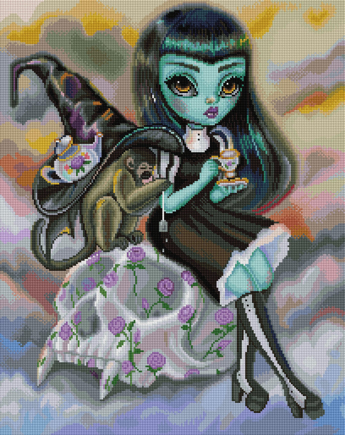 Diamond Painting Wicked Black Tea 20" x 25" (51cm x 64cm) / Square with 64 Colors including 2 ABs / 52,428