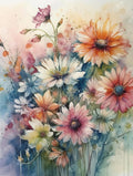 Diamond Painting Wild Flowers 22" x 29" (55.6cm x 73.7cm) / Round with 72 Colors including 1 AB and 3 Fairy Dust Diamonds / 54,136