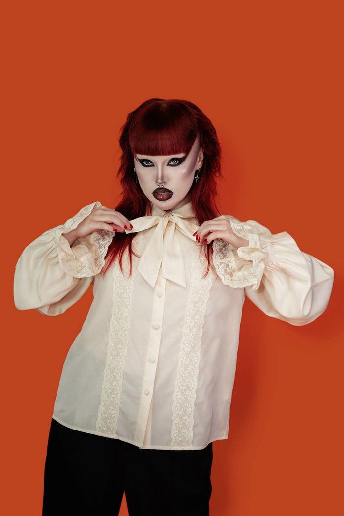 womens ivory billowy white pirate top