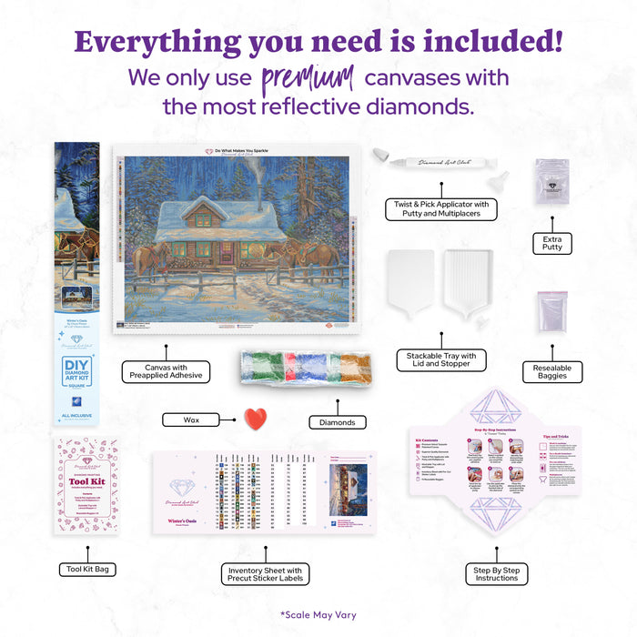 Diamond Painting Winter's Oasis 30″ x 22"(76cm x 56cm) / Square with 51 Colors including 2 ABs / 67,045