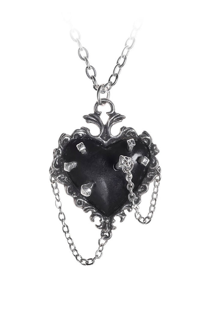 black heart punk necklace