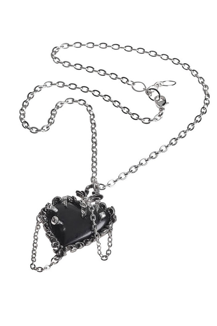 Necklace with a heart-shaped pendant on a white background