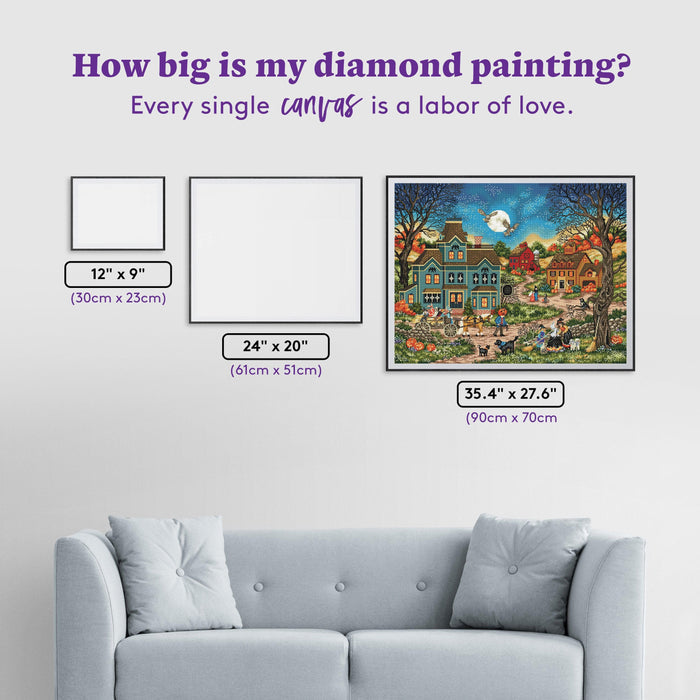 Diamond Painting Witches Brew 35.4" x 27.6" (90cm x 70cm) / Square with 62 Colors including 4 ABs and 1 Fairy Dust Diamonds / 101,441
