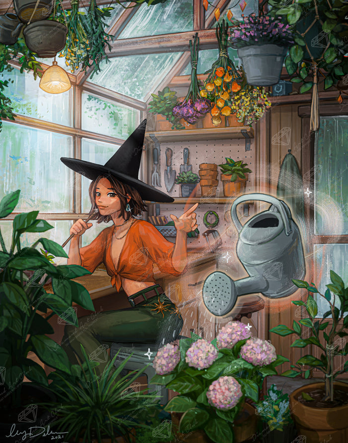 Diamond Painting Witch's  Greenhouse 22" x 28″ (56cm x 71cm) / Square With 58 Colors Including 4 ABs / 62,101