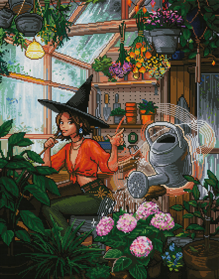 Diamond Painting Witch's  Greenhouse 22" x 28″ (56cm x 71cm) / Square With 58 Colors Including 4 ABs / 62,101