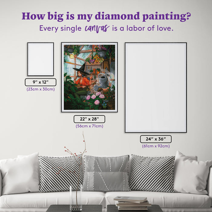 Diamond Painting Witch's  Greenhouse 22" x 28″ (56cm x 71cm) / Square With 58 Colors Including 4 ABs / 62,101