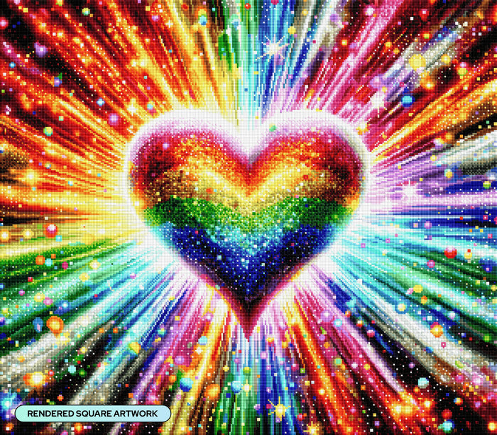 Diamond Painting With Love 31.5" x 27.6" (79.9cm x 69.9cm) / Square with 87 Colors including 5 ABs and 1 Electro Diamond and 6 Fairy Dust Diamonds / 90,201