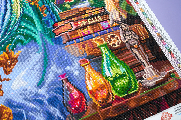 Diamond Painting Wizard's Spell 37" x 27.6" (94cm x 70cm) / Square with 88 Colors including 5 ABs and 3 Fairy Dust Diamonds / 105,937