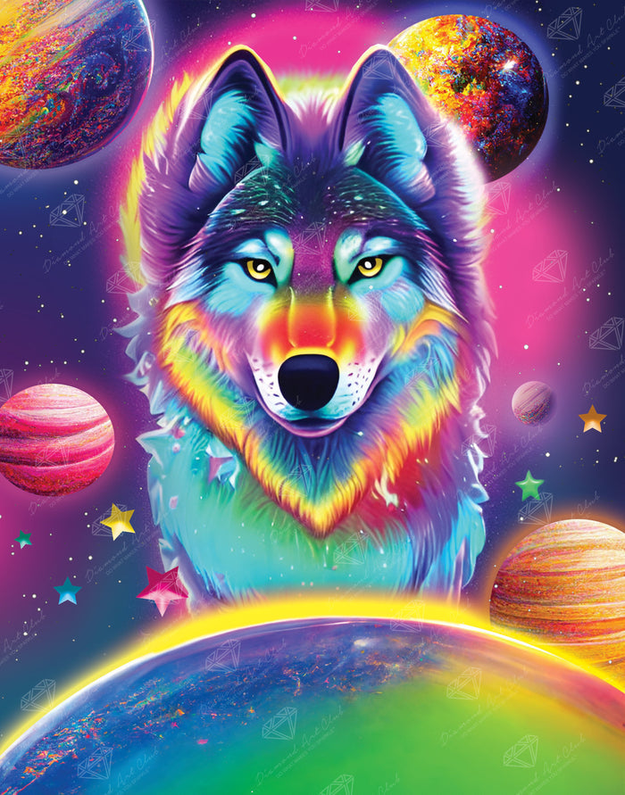 Diamond Painting Wolf of the World 22" x 28" (55.6cm x 70.7cm) / Round with 63 Colors including 3 ABs and 3 Fairy Dust Diamonds / 51,914
