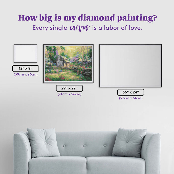 Diamond Painting Woodland Oasis 29" x 22" (74cm x 56cm) / Round With 59 Colors Including 3 ABs / 52,536