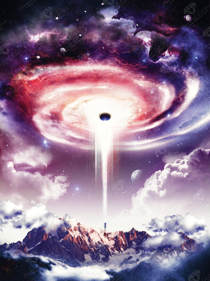 Diamond Painting Worm Hole 25.6" x 34.3" (65cm x 87cm) / Square With 50 Colors and 1 ABs and 3 Fairy Dust Diamonds / 91,089